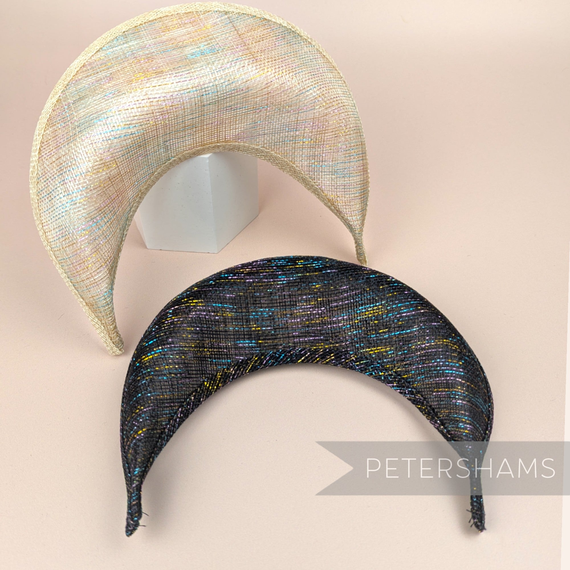 Rainbow Lurex Halo Crown Sinamay Fascinator Hat Base