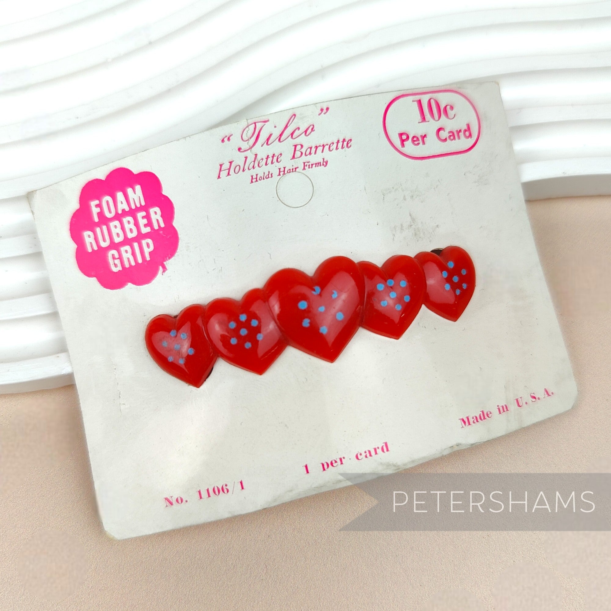 'Tilco' Vintage 1950'60's Heart Hair Barrette