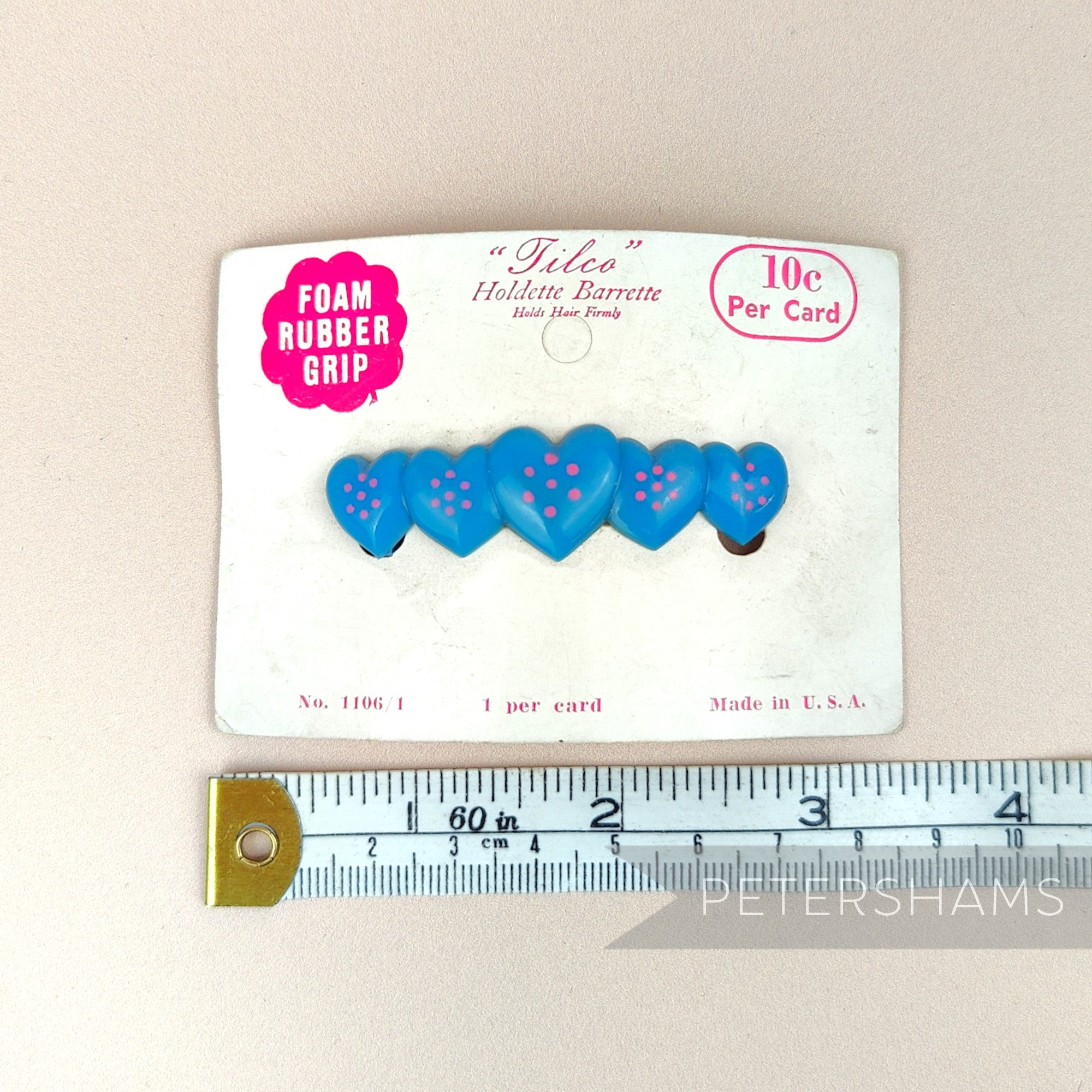 'Tilco' Vintage 1950'60's Heart Hair Barrette