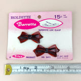 'Holdette' 1950/60's Pair of Hair Barrette Clips - Bows