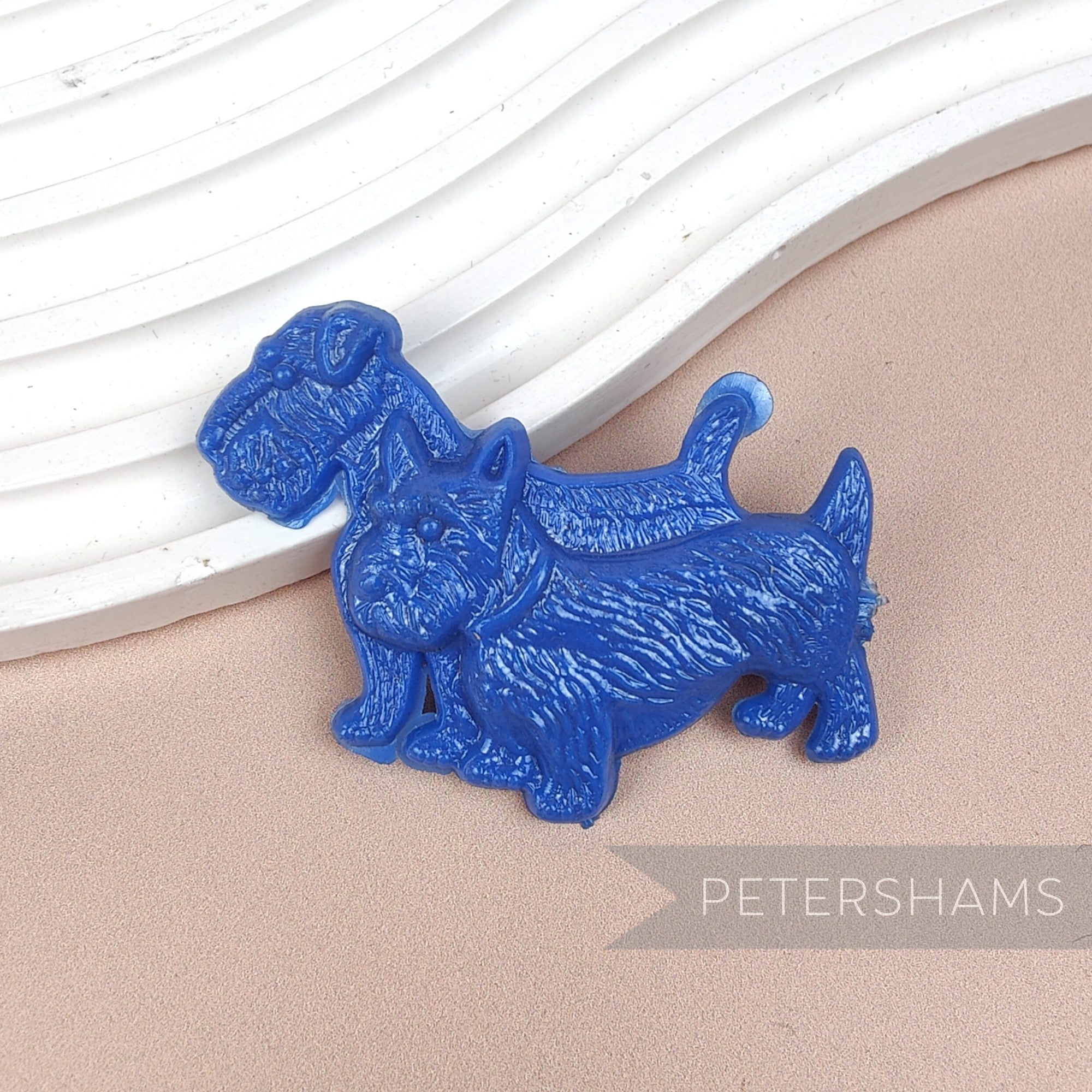 Vintage 1950/60's Double Scottie Dog Brooch Pin