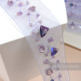 Metallic Folded Triangle Sequin Organza Trim with Beads - 1m