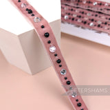 13mm Pearl and Gem Adorned Velvet Ribbon Trim - 1m