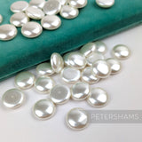 18mm White Pearlescent Vintage 'Bouton' Acrylic Flat Back Faux Pearls - 36 Pieces