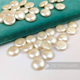 20mm Ivory Pearlescent Vintage 'Bouton' Acrylic Flat Back Faux Pearls - 36 Pieces