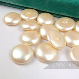 20mm Ivory Pearlescent Vintage 'Bouton' Acrylic Flat Back Faux Pearls - 36 Pieces