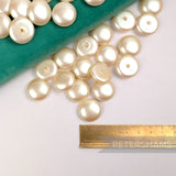 20mm Ivory Pearlescent Vintage 'Bouton' Acrylic Flat Back Faux Pearls - 36 Pieces