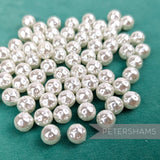 10mm Vintage 'Baroque' White 2-Hole Round Faux Pearl Beads - 72 Pieces