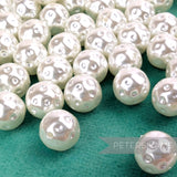 10mm Vintage 'Baroque' White 2-Hole Round Faux Pearl Beads - 72 Pieces