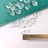 21x15mm Vintage Clear Ridged Oval Beads - 24 Pieces