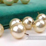 18mm Vintage Champagne Acrylic Faux Pearls with Metal Loop - 12 Pieces