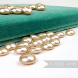 12mm Vintage Champagne 'Bouton' Low Rounded Dome Faux Pearls - 36 Pieces