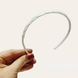 Vintage 1960's White Swirl Skinny 9mm Wide Headband