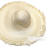 Fringed Faux Straw Herringbone Capeline Hat Body - 13"