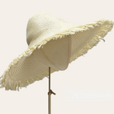 Fringed Faux Straw Herringbone Capeline Hat Body - 13"