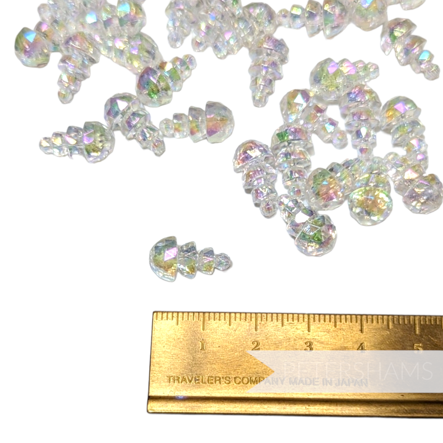 Vintage 1960/70's Clear Iridescent Tiered Beads - Approx. 48 Pieces