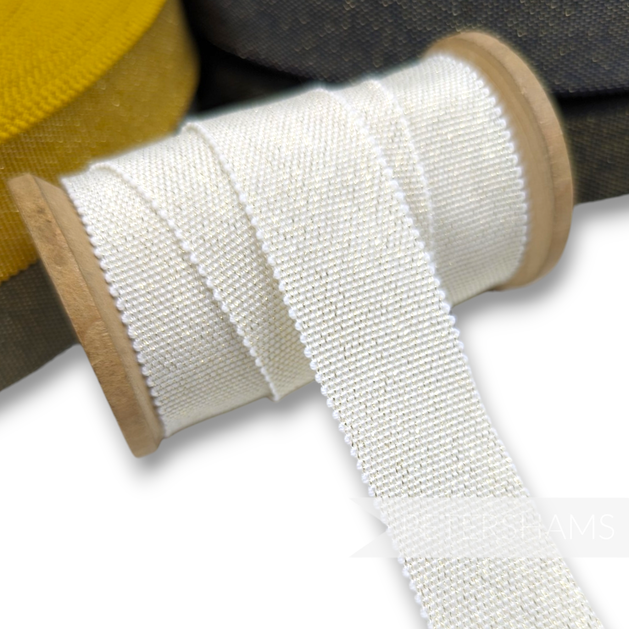 25mm No.5 Gold Metallic Lurex Millinery Petersham Hat Ribbon - 1m