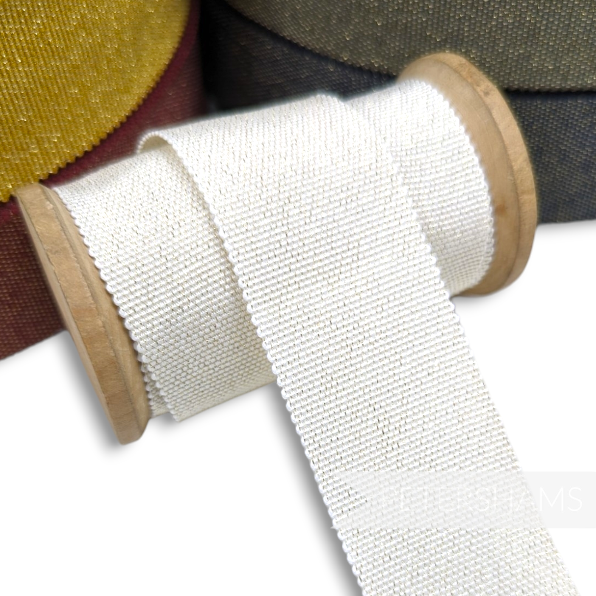 35mm Gold Metallic Lurex Millinery Petersham Hat Ribbon - 1m