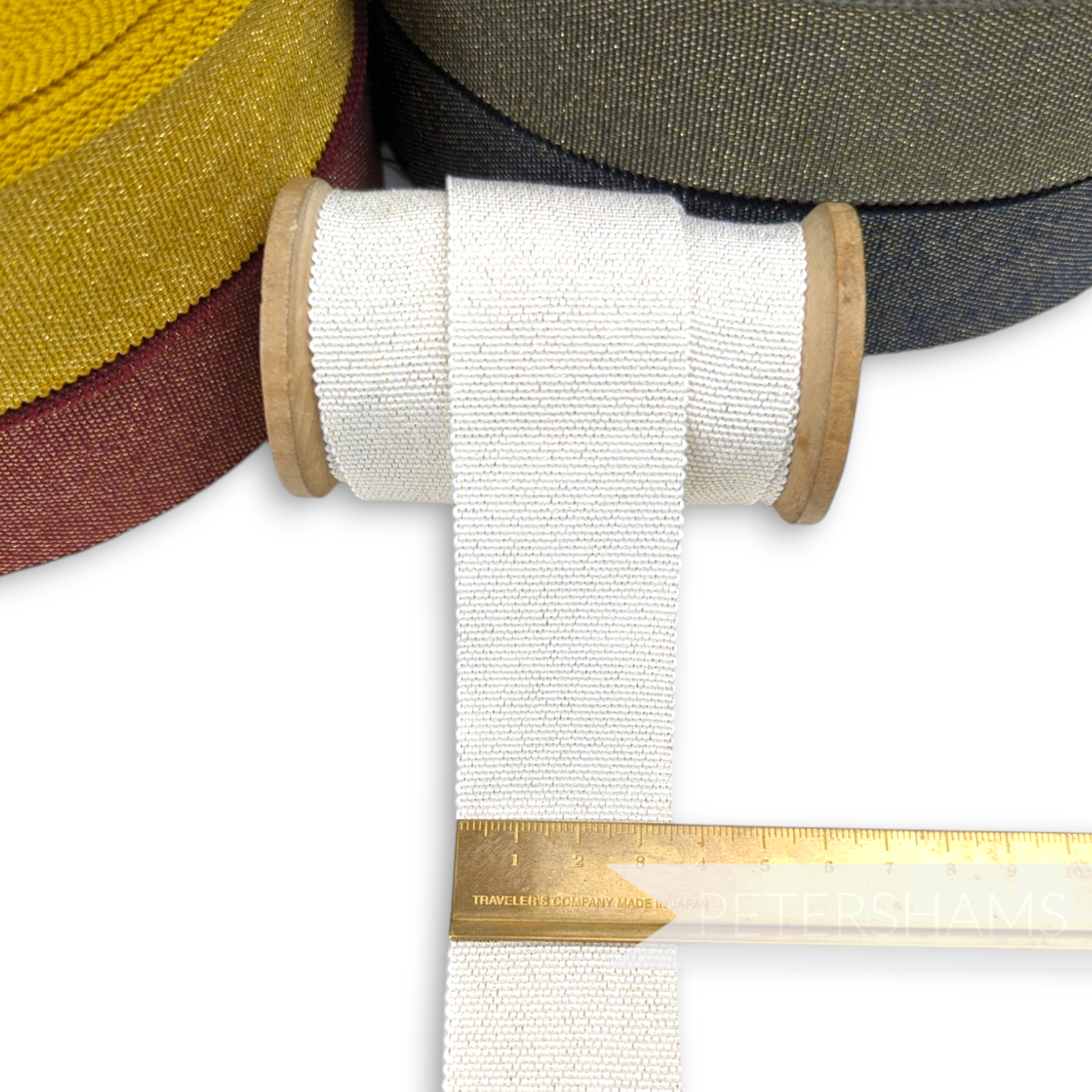 35mm Gold Metallic Lurex Millinery Petersham Hat Ribbon - 1m