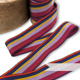 30mm Classic Striped Millinery Petersham Hat Ribbon - 1m