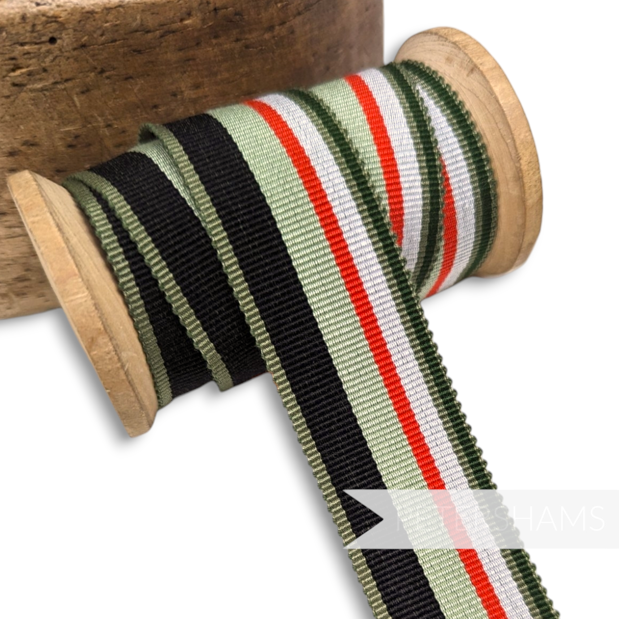 30mm Classic Striped Millinery Petersham Hat Ribbon - 1m