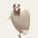 'Frankie' Velvet Triple Bud Stem Millinery Mount