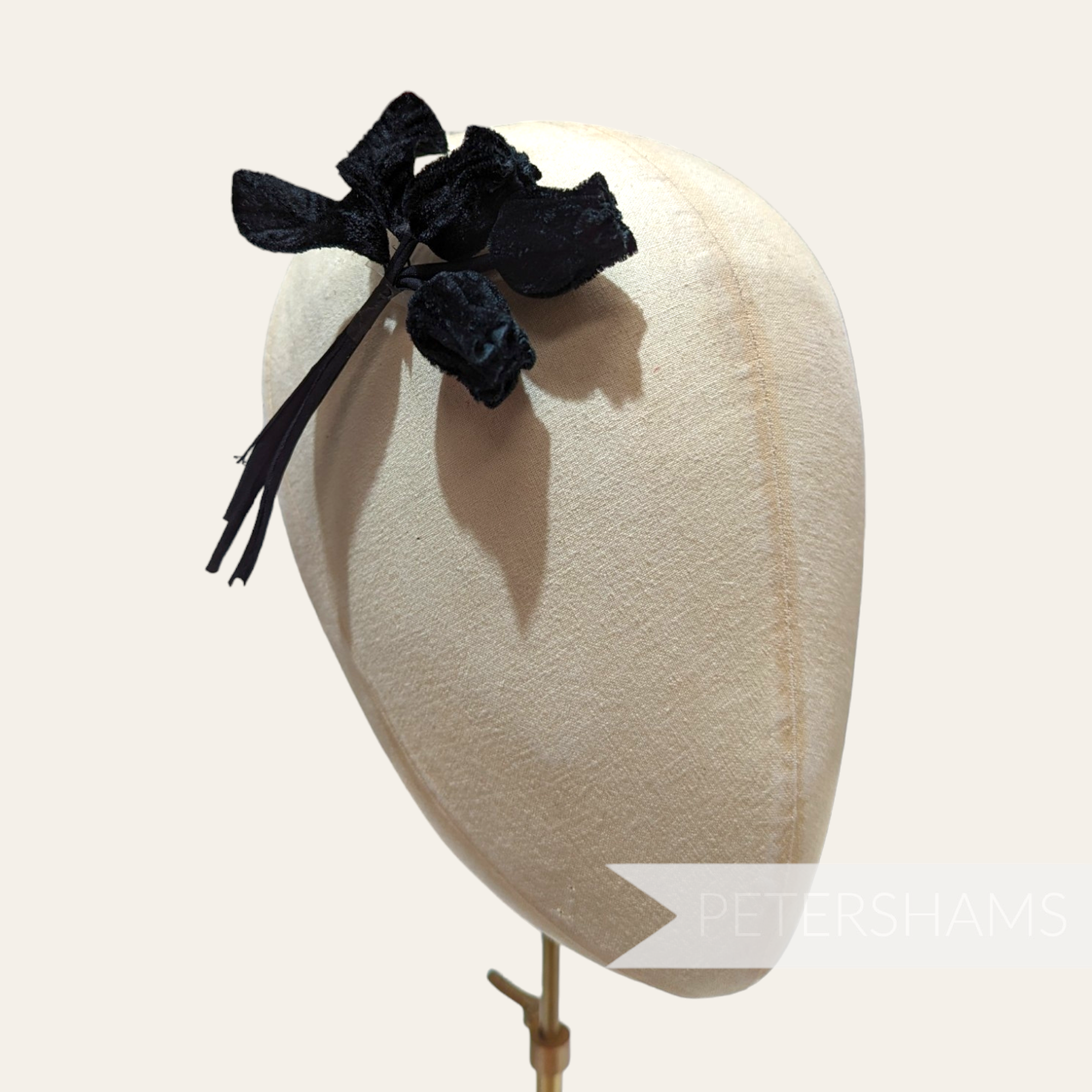 'Frankie' Velvet Triple Bud Stem Millinery Mount