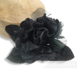 'Natalie' Velvet and Organza 10cm Rose Flower Mount