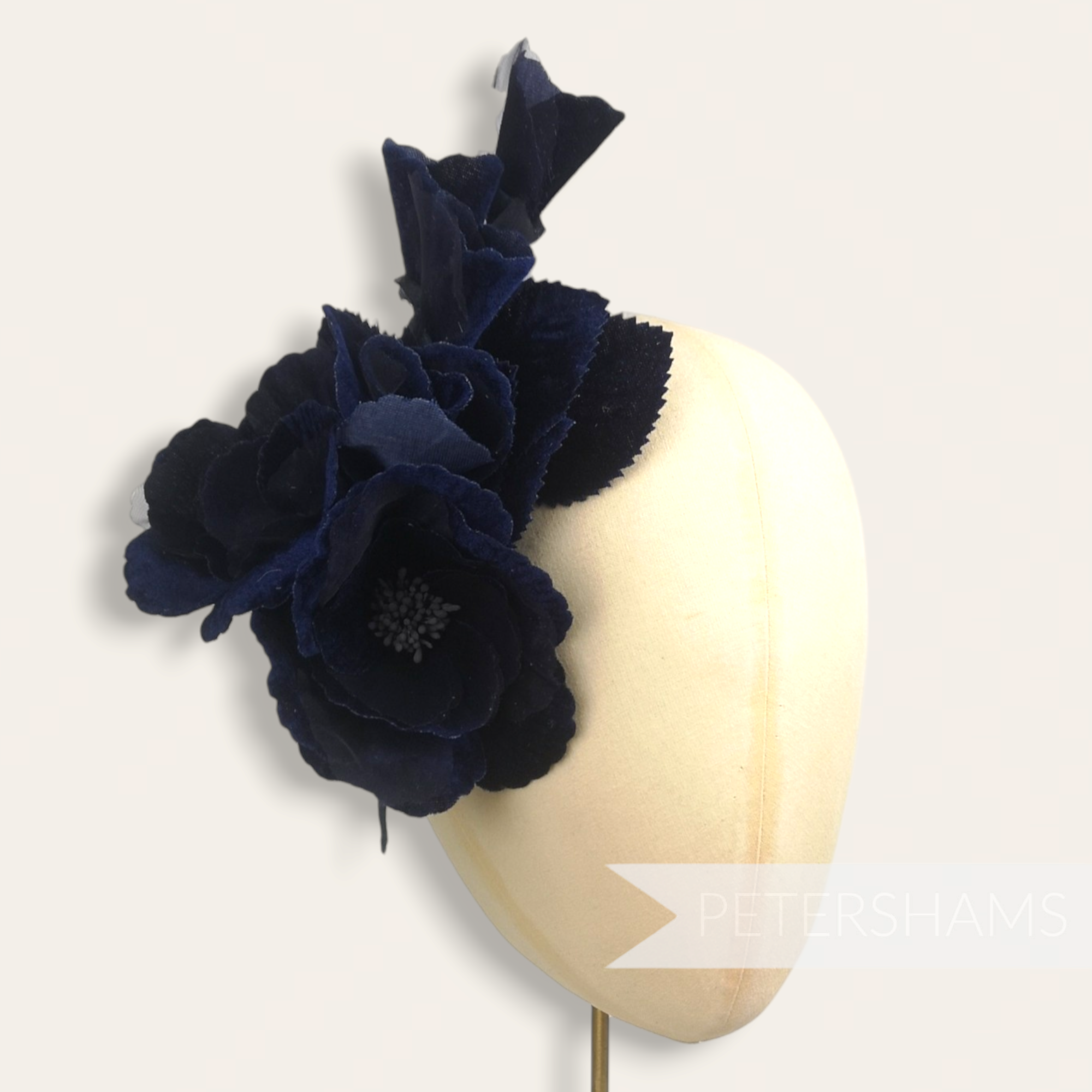 'Josie' Large 20cm Velvet & Organza Millinery Flower Hat Mount