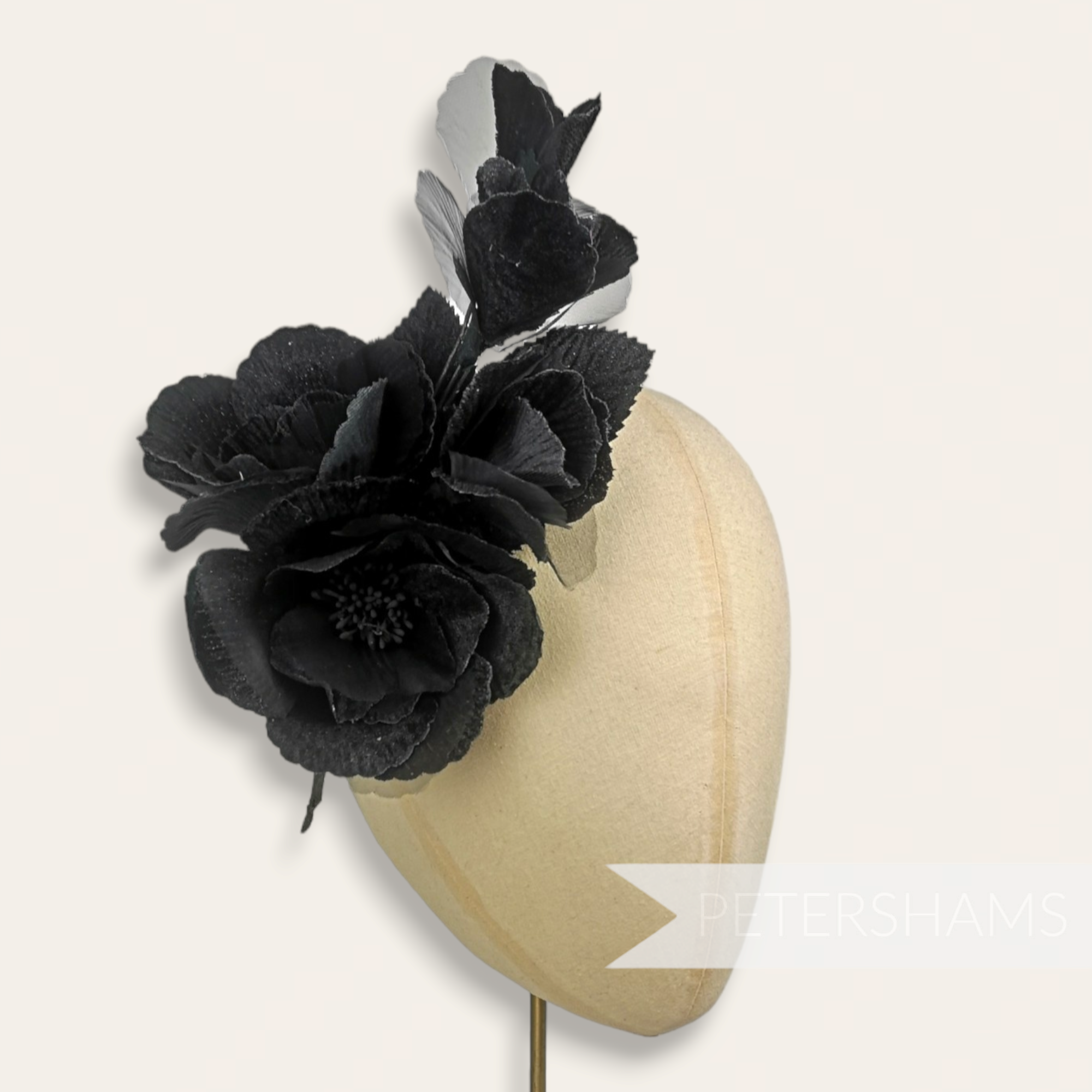 'Josie' Large 20cm Velvet & Organza Millinery Flower Hat Mount