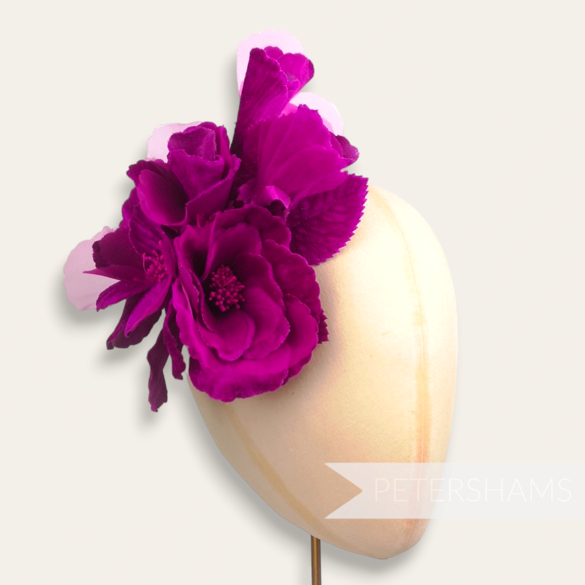 'Josie' Large 20cm Velvet & Organza Millinery Flower Hat Mount