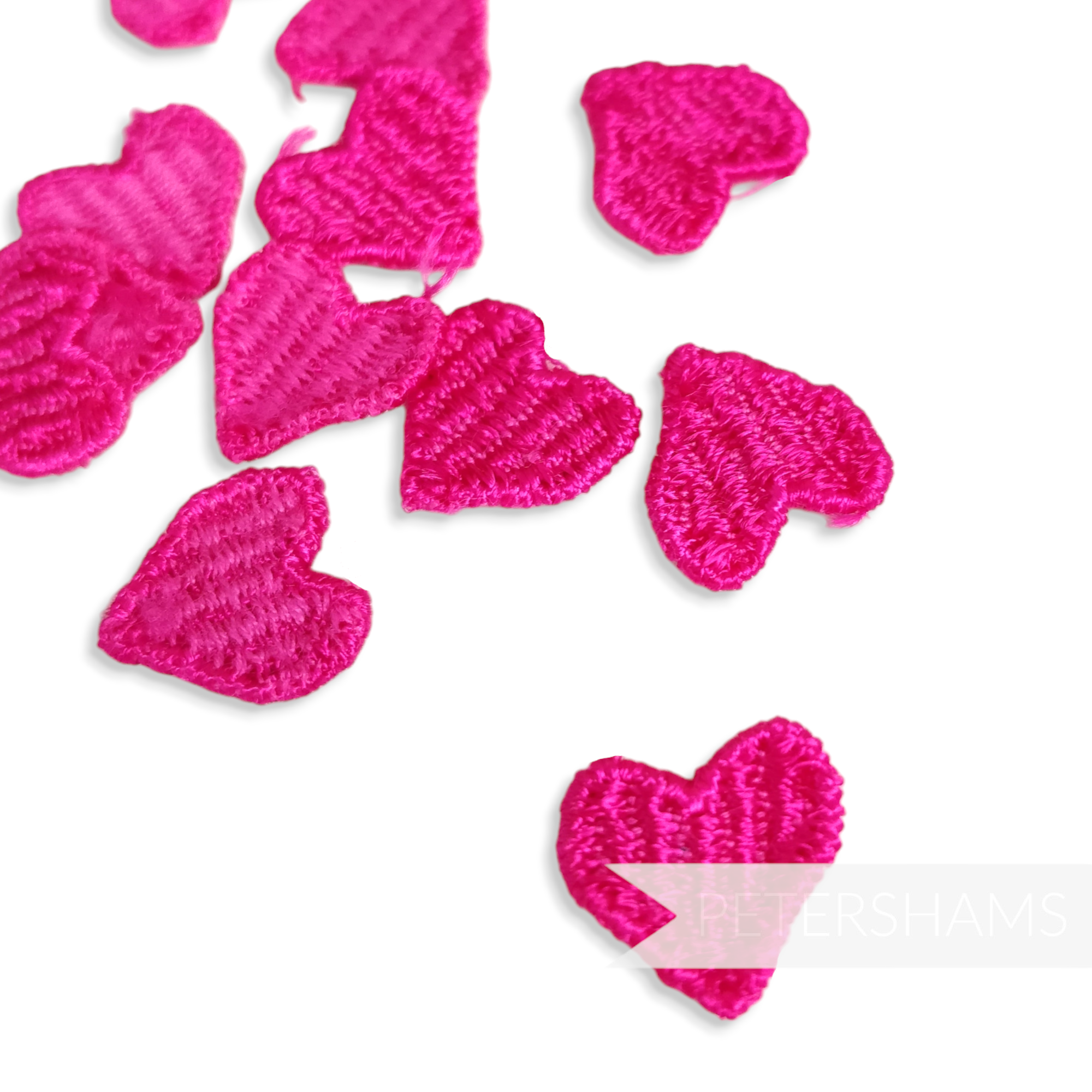 Tiny Embroidered Heart Motifs - Pack of 10