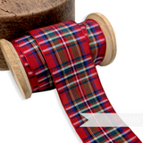 40mm Tartan Style Woven Edge Ribbon - 1m