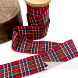 40mm Tartan Style Woven Edge Ribbon - 1m