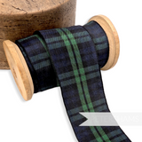 40mm Tartan Style Woven Edge Ribbon - 1m