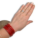 Vintage 1940/50s Red Plastic Tube Wrap Bracelet