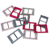 SALE - Vintage 1990's Plastic Coloured Rectangle Buckles - Pack of 10