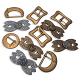 SALE - 10 Assorted Metallic Mixed Material Costume Buckles