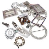 SALE - Mega Assorted Diamante Bundle Pack of Buckles, Buttons & Loose Stones