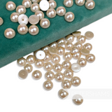 10mm Champagne Vintage Acrylic Flat Back Faux Pearls