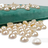 10mm Champagne Vintage Acrylic Flat Back Faux Pearls