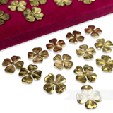 22mm Vintage 1980's Embossed Brass Metal Clover Flowers - 24 Pieces