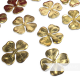 22mm Vintage 1980's Embossed Brass Metal Clover Flowers - 24 Pieces