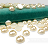 11mm Vintage 1970's Round Domed Flat-Back Faux Pearls - 72 Pieces