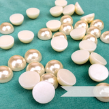 11mm Vintage 1970's Round Domed Flat-Back Faux Pearls - 72 Pieces