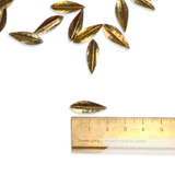 22x7mm Vintage 1980's Hammered Effect Brass Leaves - 24 Pieces