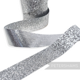 25mm Metallic Glitter Lamé Ribbon Trim - 1m