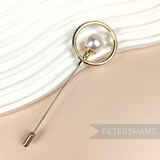 Gold Circle with Inset Pearl Hat Pin