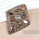 Rose Gold & Silver Diamond Motif with Metal Studs