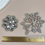 One-off Set of Two Diamante Motifs (One Damaged) - Floral